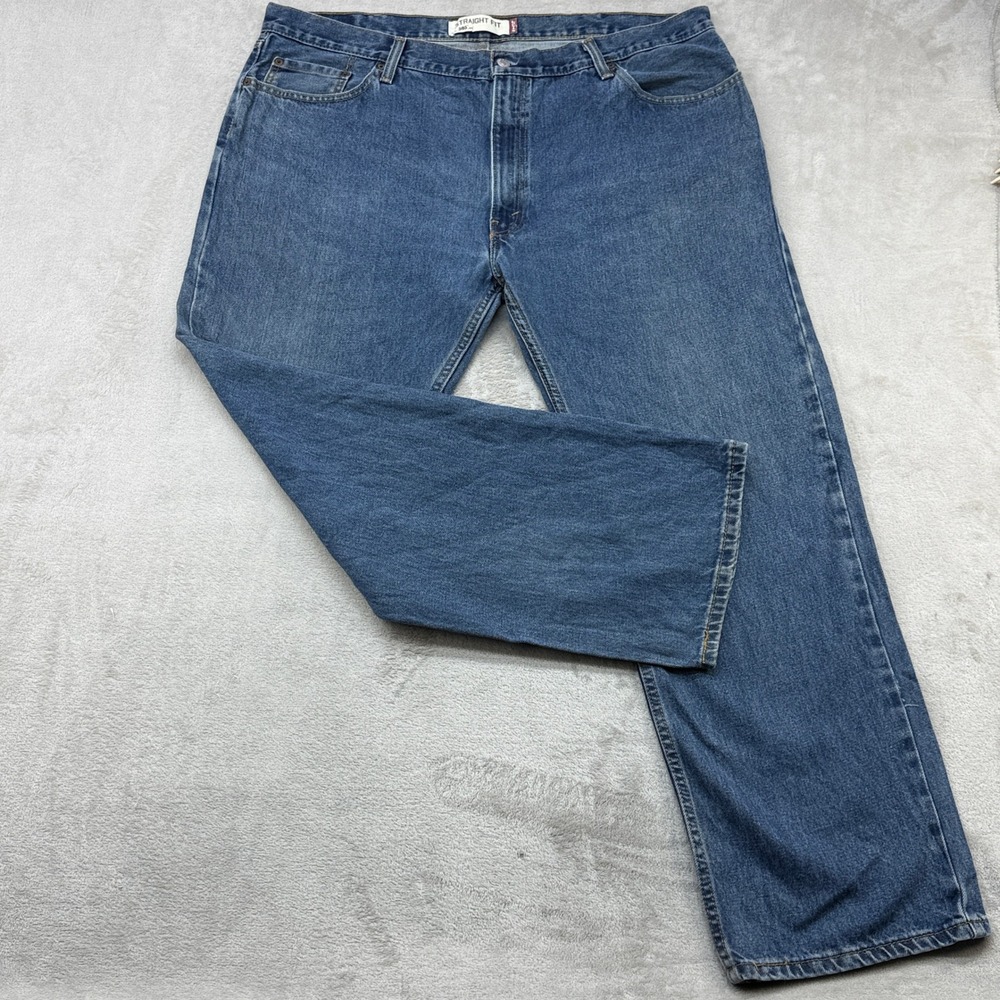 Levi's 505 Straight Fit Jeans Mens 42x30 Blue Medium Indigo Denim Regular Leg